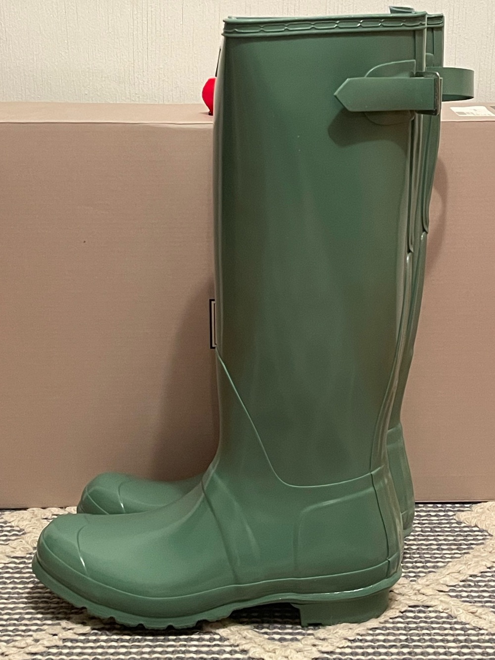 Hunter Original Adjustable Back, Tall Rain Boot, Succulent Green, Glossy NWT - Picture 4 of 7